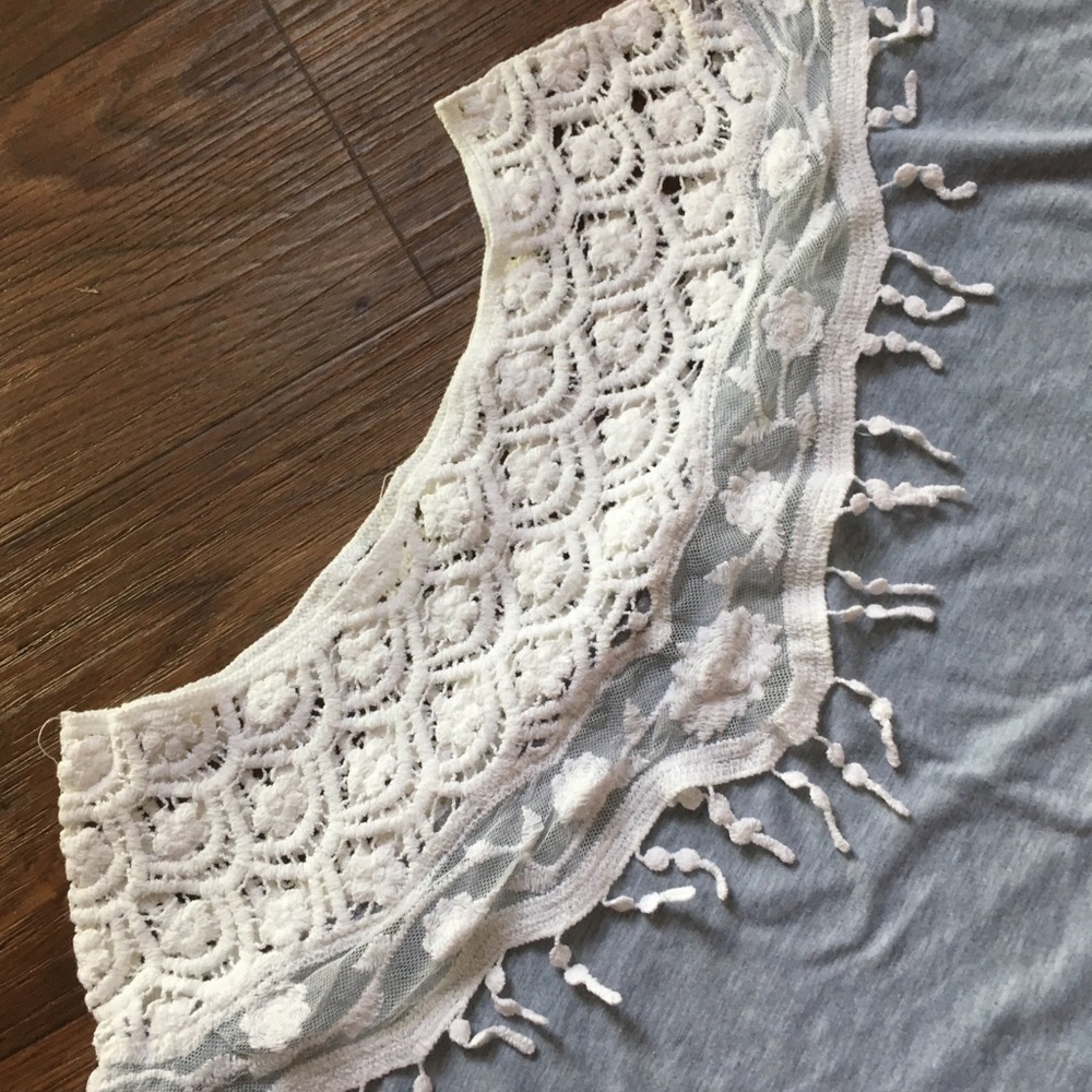 Lacey top part (t-shirt material) on bottom - Picture 2 of 3